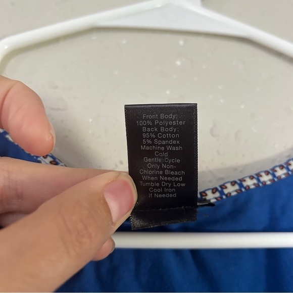 🦋 Ann Taylor Factory Petite Sleeveless Blue Checkered Blouse Summer Casual MP - Picture 3 of 6